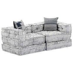 Pouf modulaire à 2 places Gris clair Tissu 