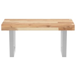 Étagère de vasque murale acier et bois massif d'acacia 