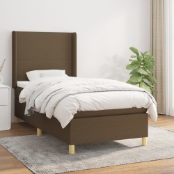 Sommier à lattes de lit avec matelas Marron foncé 100x200 cm 
