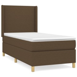 Sommier à lattes de lit avec matelas Marron foncé 100x200 cm 