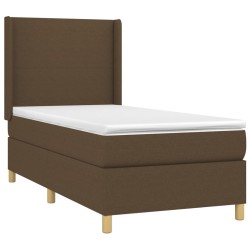 Sommier à lattes de lit avec matelas Marron foncé 100x200 cm 