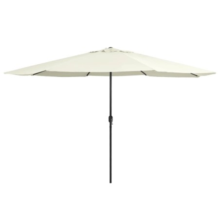 Parasol de jardin avec mât en métal 390 cm blanc sable 