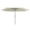 Parasol de jardin avec mât en métal 390 cm blanc sable 