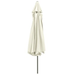 Parasol de jardin avec mât en métal 390 cm blanc sable 