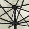 Parasol de jardin avec mât en métal 390 cm blanc sable 