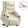 Fauteuil inclinable électrique crème similicuir 