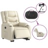Fauteuil inclinable électrique crème similicuir 