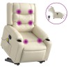 Fauteuil inclinable de massage électrique crème similicuir 