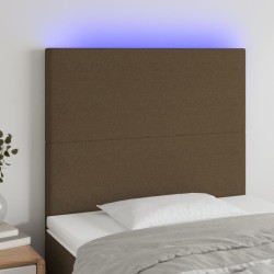 Tête de lit à LED Marron foncé 80x5x118/128 cm Tissu 