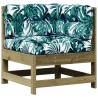 Salon de jardin 3 pcs avec coussins bois de pin imprégné 