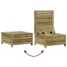 Salon de jardin 3 pcs avec coussins bois de pin imprégné 