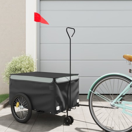 Remorque de vélo noir et gris 30 kg fer 