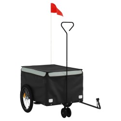 Remorque de vélo noir et gris 30 kg fer 