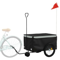 Remorque de vélo noir et gris 30 kg fer 