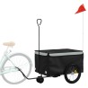 Remorque de vélo noir et gris 30 kg fer 