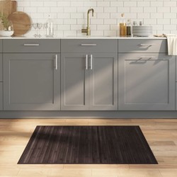 Tapis rectangulaire marron foncé 80x100 cm bambou 