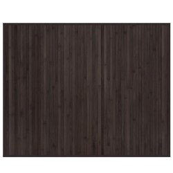 Tapis rectangulaire marron foncé 80x100 cm bambou 