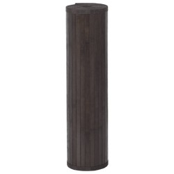 Tapis rectangulaire marron foncé 80x100 cm bambou 