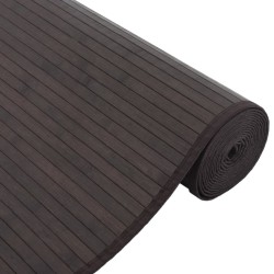 Tapis rectangulaire marron foncé 80x100 cm bambou 