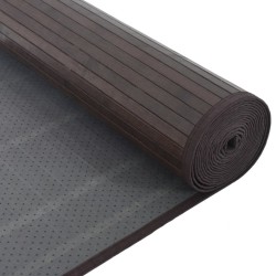 Tapis rectangulaire marron foncé 80x100 cm bambou 
