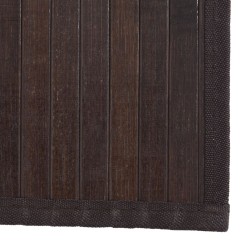 Tapis rectangulaire marron foncé 80x100 cm bambou 