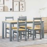 Ensemble à manger Panama 5 pcs gris bois de pin massif 