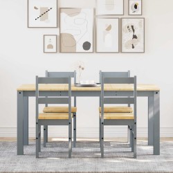Ensemble à manger Panama 5 pcs gris bois de pin massif 