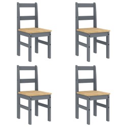 Ensemble à manger Panama 5 pcs gris bois de pin massif 