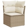 Salon de jardin avec coussins 5 pcs beige résine tressée 