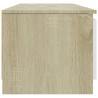 Meuble TV Blanc et chêne sonoma 140x40x35,5cm Bois d'ingénierie 