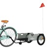 Remorque de vélo gris et noir tissu oxford et fer 