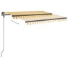 Auvent manuel rétractable avec poteaux 3x2,5 m Jaune et blanc 