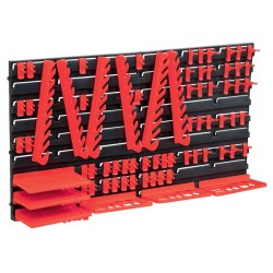 Kit de stockage avec panneaux muraux 71 pcs Rouge et noir 