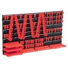 Kit de stockage avec panneaux muraux 71 pcs Rouge et noir 