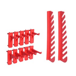 Kit de stockage avec panneaux muraux 71 pcs Rouge et noir 