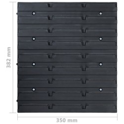 Kit de stockage avec panneaux muraux 71 pcs Rouge et noir 