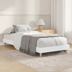 Cadre de lit sans matelas blanc 75x190 cm bois d'ingénierie 