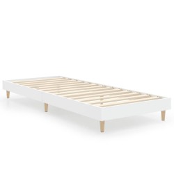 Cadre de lit sans matelas blanc 75x190 cm bois d'ingénierie 