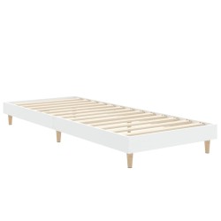 Cadre de lit sans matelas blanc 75x190 cm bois d'ingénierie 