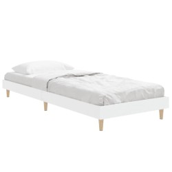 Cadre de lit sans matelas blanc 75x190 cm bois d'ingénierie 