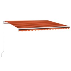 Auvent manuel rétractable 400x350 cm Orange et marron 
