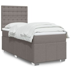Sommier à lattes de lit avec matelas Taupe 90x190 cm Tissu 