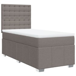 Sommier à lattes de lit avec matelas Taupe 90x190 cm Tissu 