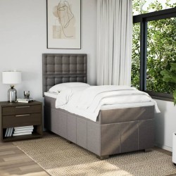 Sommier à lattes de lit avec matelas Taupe 90x190 cm Tissu 