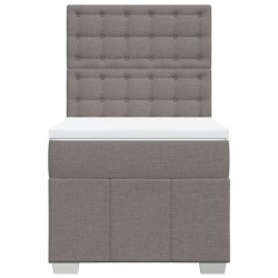 Sommier à lattes de lit avec matelas Taupe 90x190 cm Tissu 