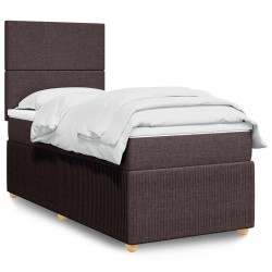 Sommier à lattes de lit avec matelas Marron foncé 100x200 cm 
