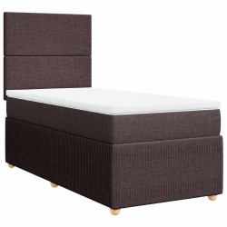 Sommier à lattes de lit avec matelas Marron foncé 100x200 cm 