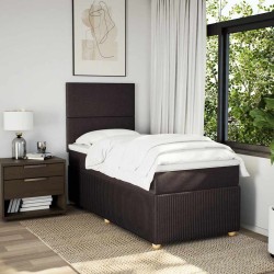 Sommier à lattes de lit avec matelas Marron foncé 100x200 cm 