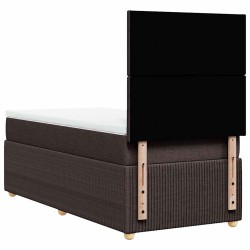 Sommier à lattes de lit avec matelas Marron foncé 100x200 cm 