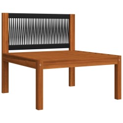 Salon de jardin 5 pcs avec coussins Crème Bois d'acacia solide 